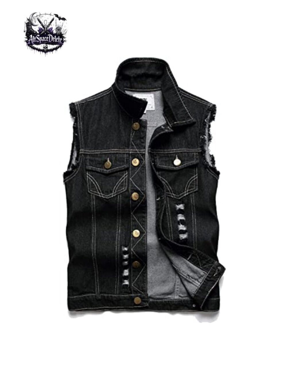 Men's Denim Vest Sleeveless Jacket Slim Fit Vintage Casual Ripped Summer Jean
